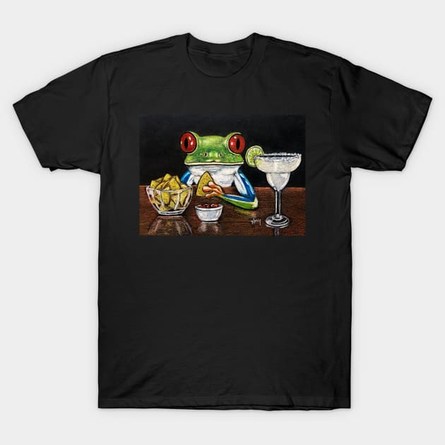 "Margarita Frog" - Frogs After Five collection T-Shirt by GardenPartyArt